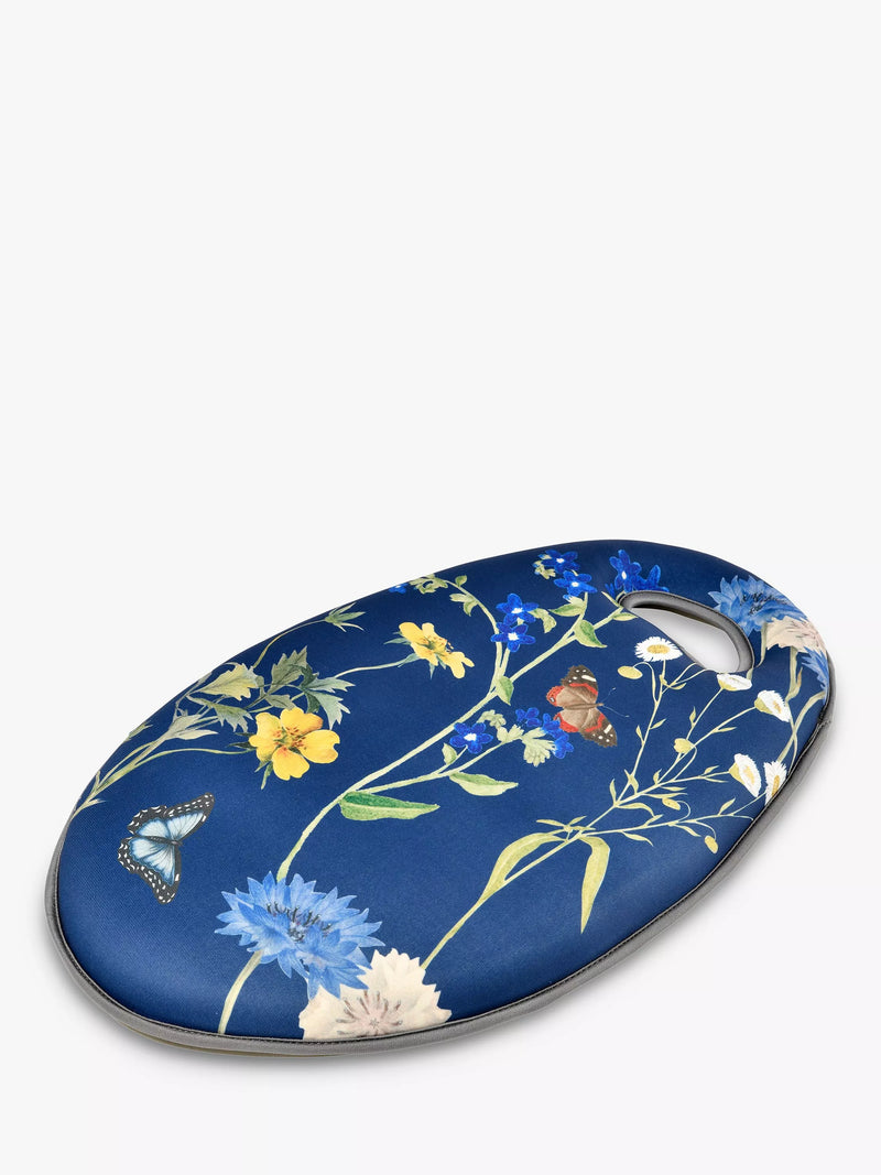 Burgon & Ball RHS British Meadow print memory foam garden kneeler in navy - British product