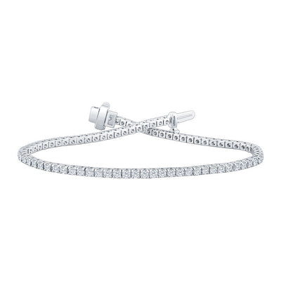 Costco Round Brilliant Cut Diamond Tennis Bracelet 18ct White Gold Length 17.7cm
