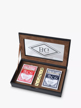 Personalised Dice and Card Game Set with Charcoal Lettering