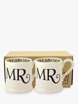 Emma Bridgewater Black Toast Mr & Mr Mugs Set of 2 Earthenware Mugs 300ml