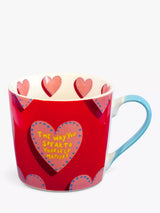 Hearts and Positive Sentiments Mug, 300ml Red, New Bone China