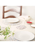 Set of four round cork coasters with recycled plastics by LIGA, UK version