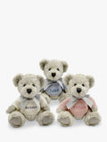 Babyblooms Berkeley Bear personalised soft toy with bear house box, light blue, 20cm high - British product