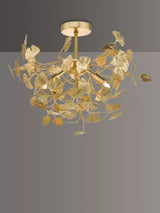 Där Yadira Leaf Semi Flush Ceiling Light in Gold