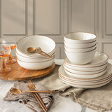 Over & Back Stoneware Dinnerware Set 16 Piece in 2 Colours
