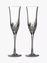 Waterford Crystal Lismore Essence Cut Glass Champagne Flutes Set of 2 230ml Clear