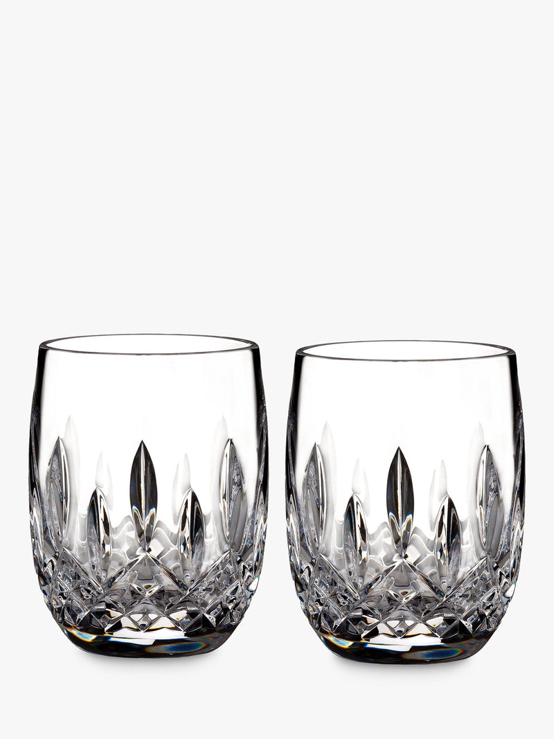 Crystal Cut Glass Rounded Tumblers for Whiskey, Set of 2 180ml