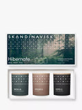 SKANDINAVISK Hibernate gift set with three mini scented candles and beechwood lids, 3 x 65g (British brand)