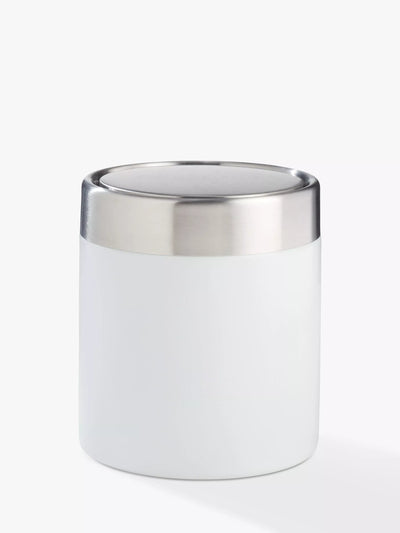John Lewis Swing Lid Mini Bathroom Bin White 1.5L