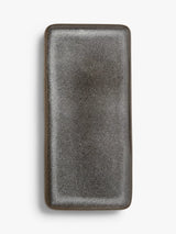John Lewis Reactive Glaze Stoneware Rectangular Platter Grey Tableware 33cm