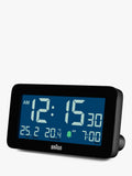 Braun digital alarm clock with LCD display and backlight, black - British product
