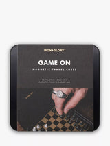 Magnetic Travel Chess Set with Velvet Pouch and Tin Board