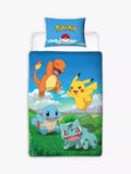 Pokémon Reversible Pure Cotton Duvet Cover and Pillowcase Set, Single, Multi - McGrocer