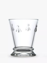 Mini Glass Tumblers with Bee Design, Set of 6, 190ml, Clear