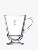 La Rochère Abeille Bee Glass Coffee Mug Set of 6, 280ml, Clear