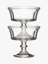 Faceted Coupe Cocktail Glasses, Set of 6, 220ml, Clear