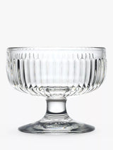 Set of 6 Clear Glass Sundae Dessert Bowls, 10cm, Ribbed and Stackable