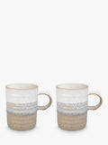 Stoneware Mugs Set of 2, 410ml, Oatmeal Grey and Chalk White, Dishwasher and Oven Safe