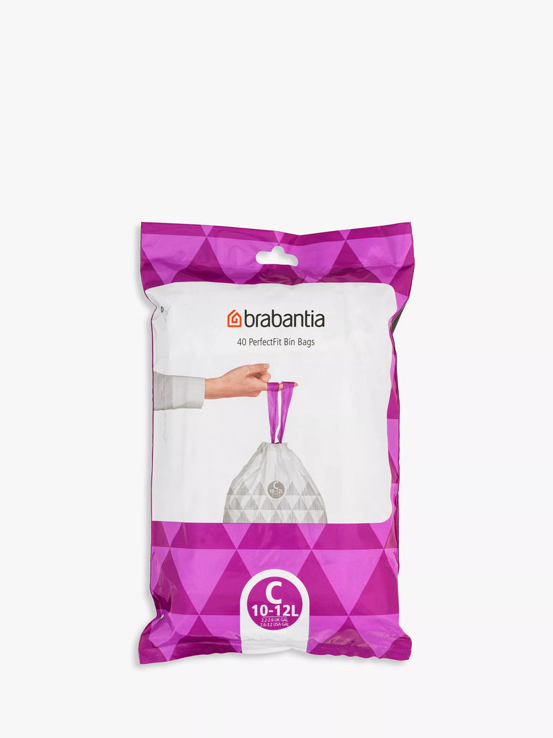 Brabantia bin liners size C (10-12L) pack of 40 - British product
