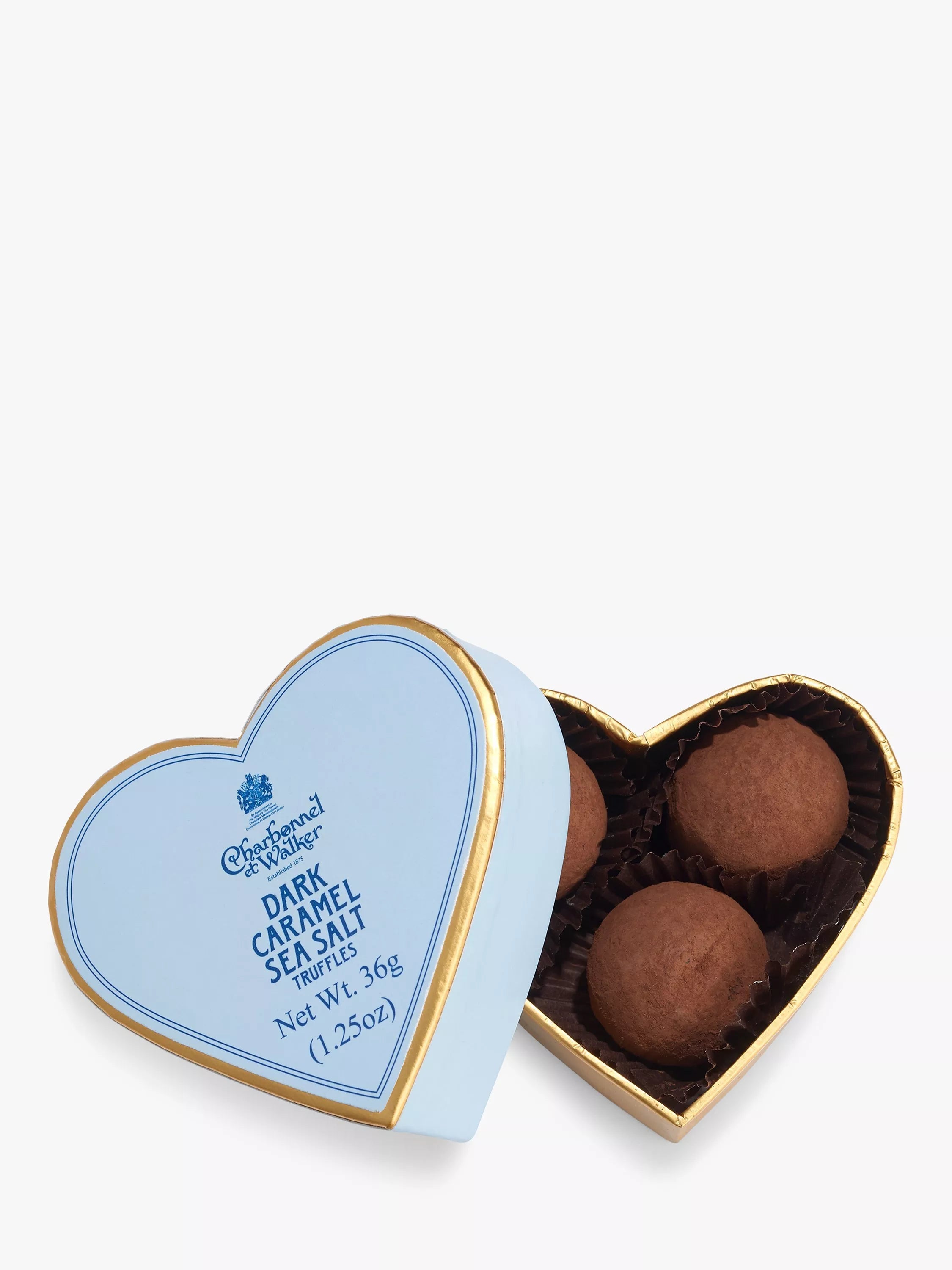 Charbonnel et Walker Mini Heart Gift Box Sea Salt Caramel Chocolate Truffles, 36g - McGrocer
