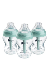 Tommee Tippee Advanced Anti-Colic Baby Bottles with Slow Flow Teats, Pack of 3, 260ml