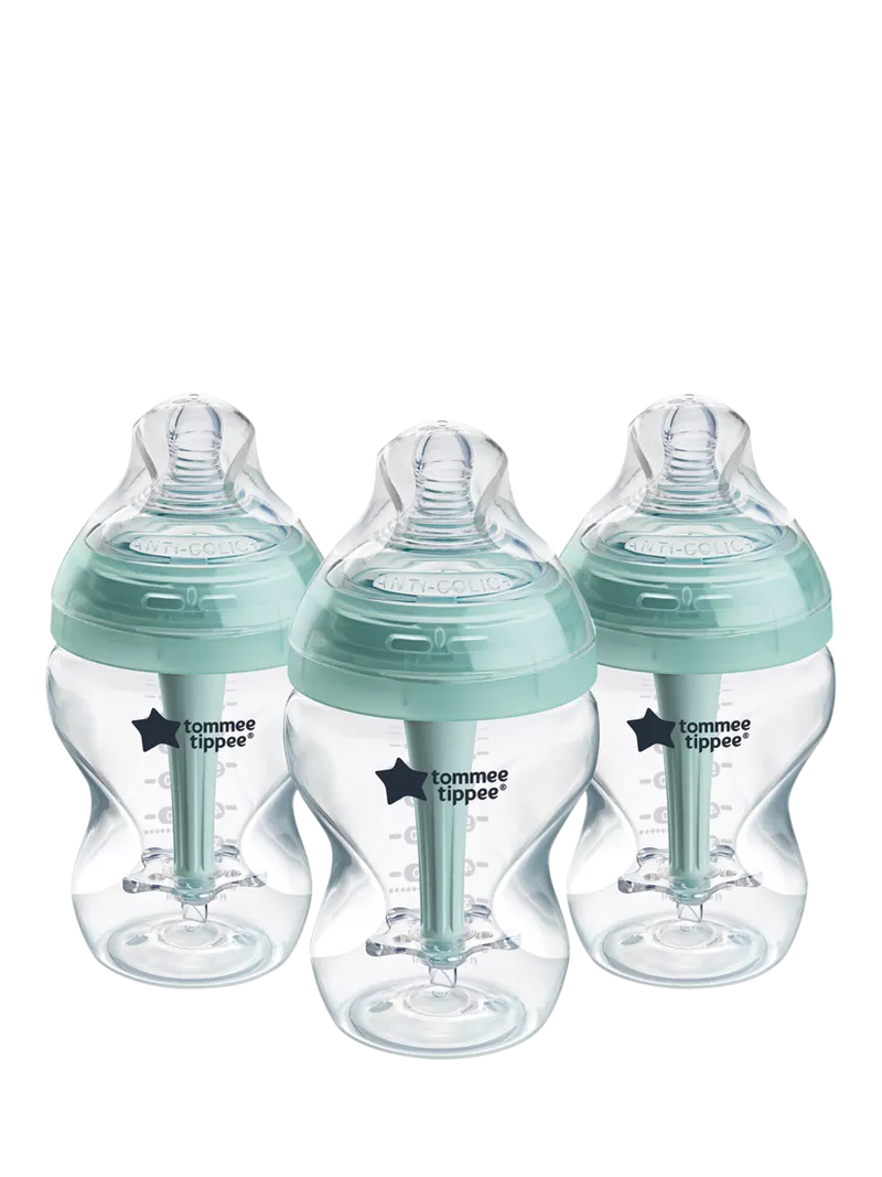 Tommee Tippee Advanced Anti-Colic Baby Bottles with Slow Flow Teats Pack of 3 260ml (British brand)