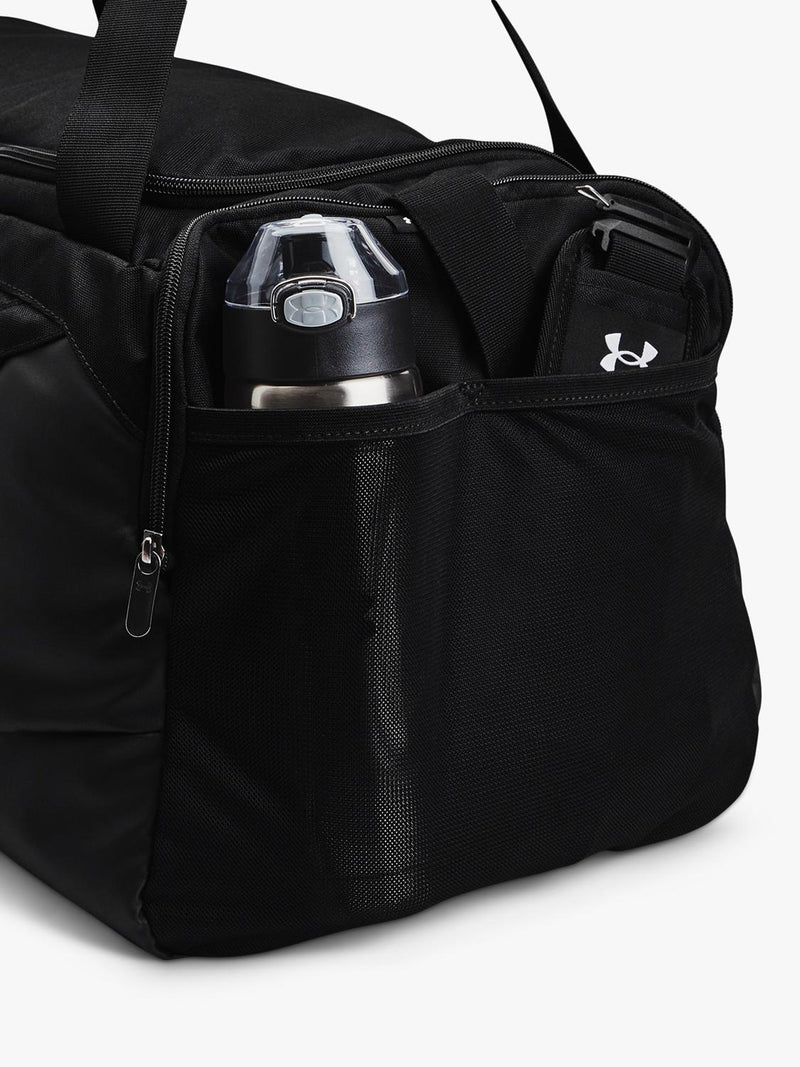 Under Armour medium duffel bag with water-resistant finish and multiple pockets (British brand)