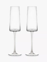 Anton Studio Designs Empire Clear Champagne Flute Glasses Set of 2 250ml