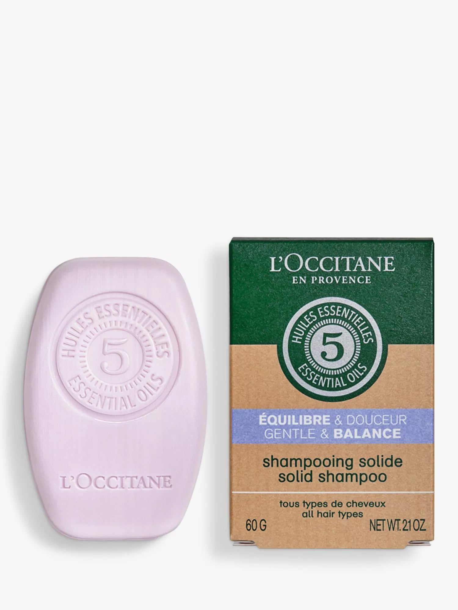 L'OCCITANE Gentle & Balance Solid Shampoo, 60g - McGrocer
