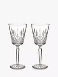 Waterford Crystal Lismore cut glass tall wine glass, set of 2, 450ml, clear (British brand)