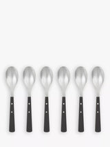 Stainless Steel Teaspoons with Wood-Effect Handles, Set of 6