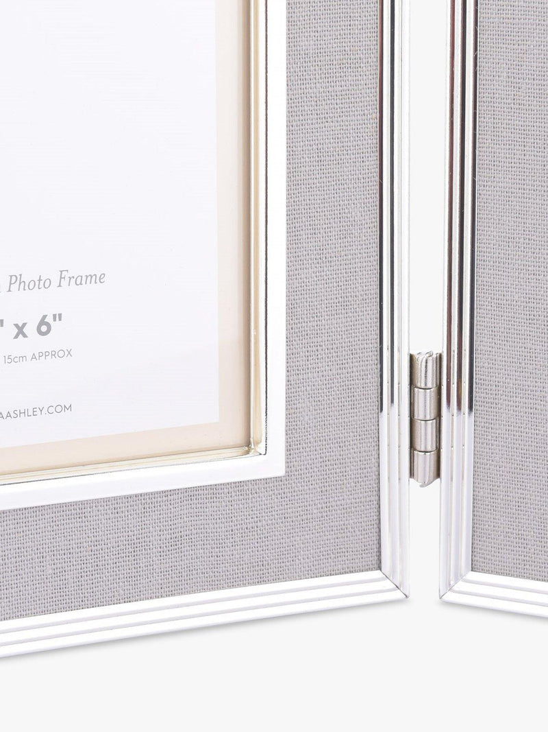 Laura Ashley Harrison linen double photo frame for 4x6 inch photos, UK version