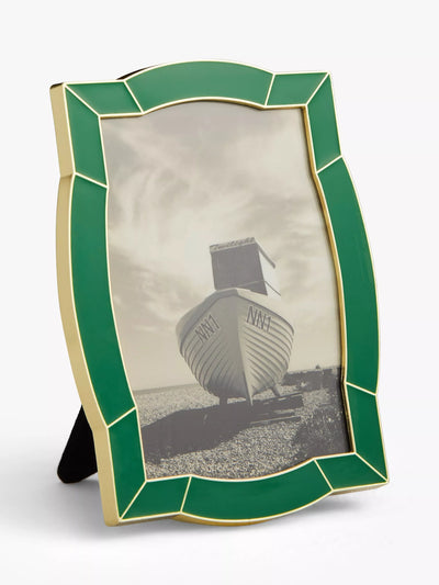 John Lewis Enamel Metallic Edge Photo Frame Green 4x6 Inch 10x15 cm