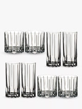 RIEDEL Bar Drink Crystal Highball & Tumbler Glassware Set, Clear, 8 Piece