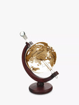 Mixology World Globe Decanter with Wood Cradle Natural/Clear Glass 750ml