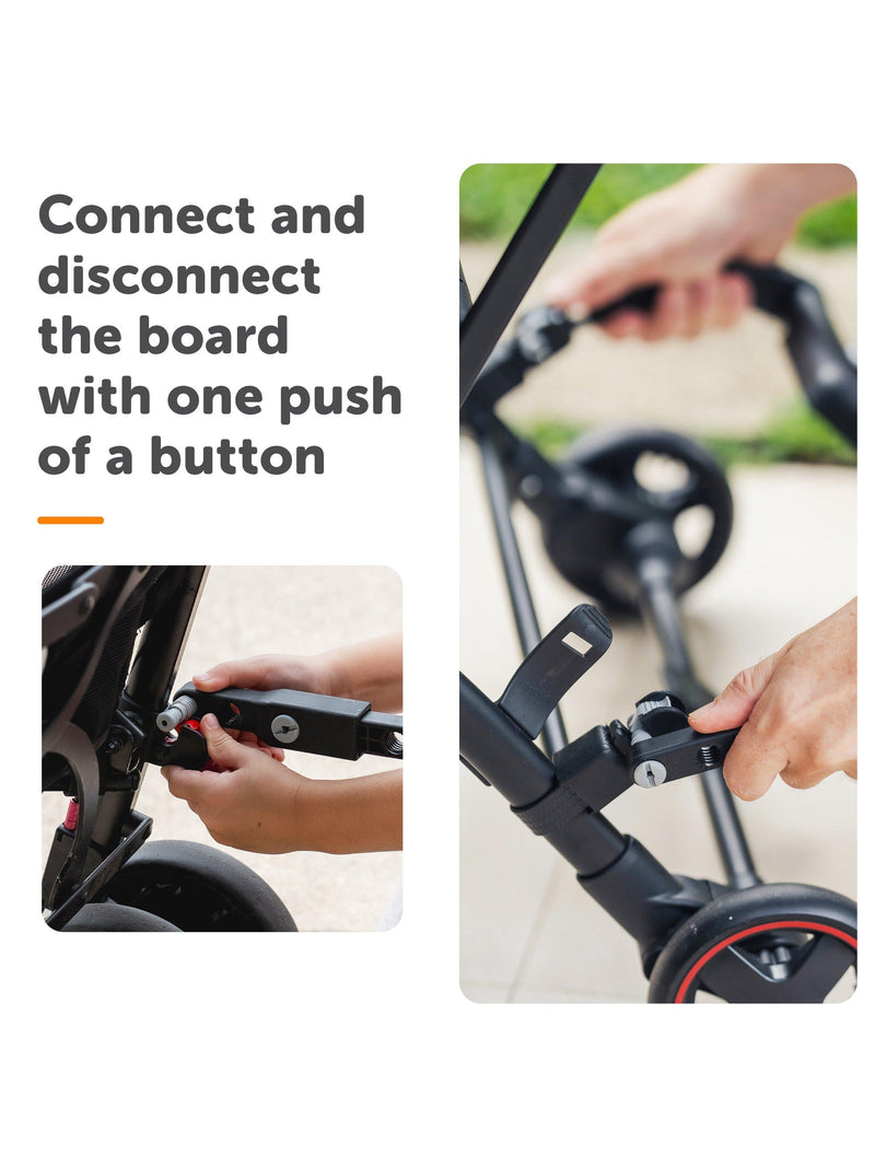 Lascal Mini BuggyBoard in grey for pushchairs, UK version