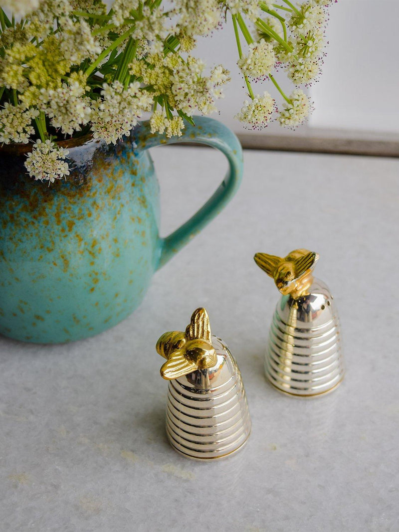 Culinary Concepts Queen Bee and Hive salt and pepper cruet set - British product