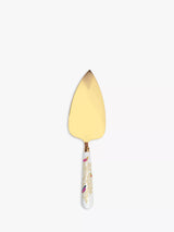 Gold-Coated Cake Slice with Porcelain Handle