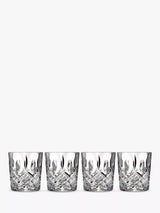 Clear Double Old Fashioned Glass Tumblers, Set of 4, 310ml