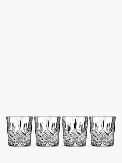 Clear Double Old Fashioned Glass Tumblers, Set of 4, 310ml