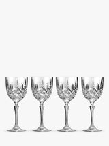 Traditional-Style Crystal Cut-Glass Wine Glasses Set of 4, 355ml, Clear