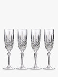 Set of 4 Crystal Champagne Flutes 266ml Clear