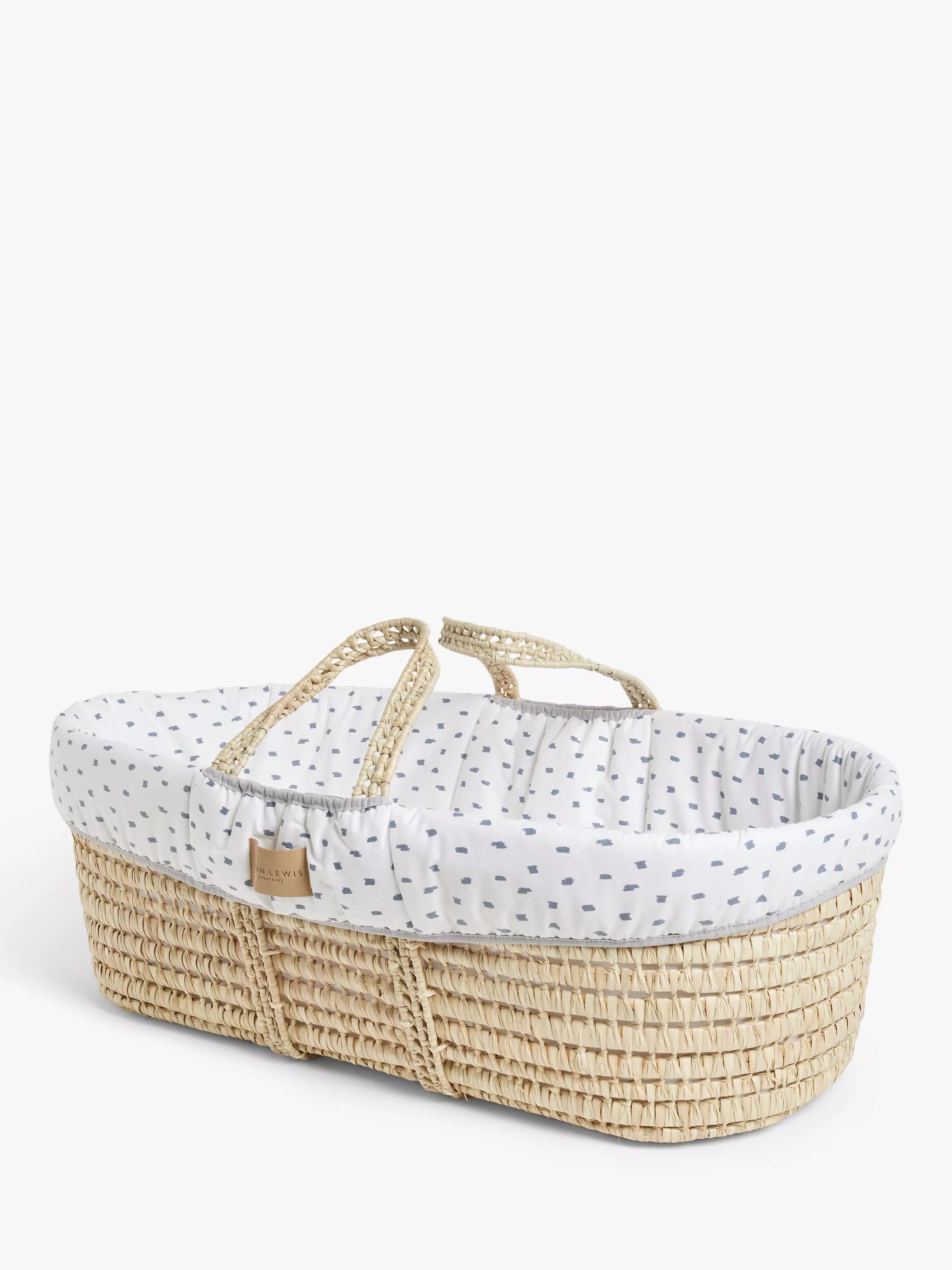 John Lewis Little Dash Moses Basket, Brown/White - McGrocer