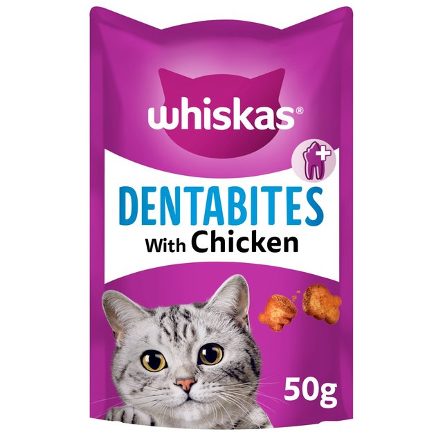 Whiskas Dentabites Adult Cat Dental Treat Biscuits with Chicken 50g GOODS M&S