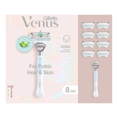Gillette Venus Manual Razor for Pubic Hair and Skin with 9 Blades