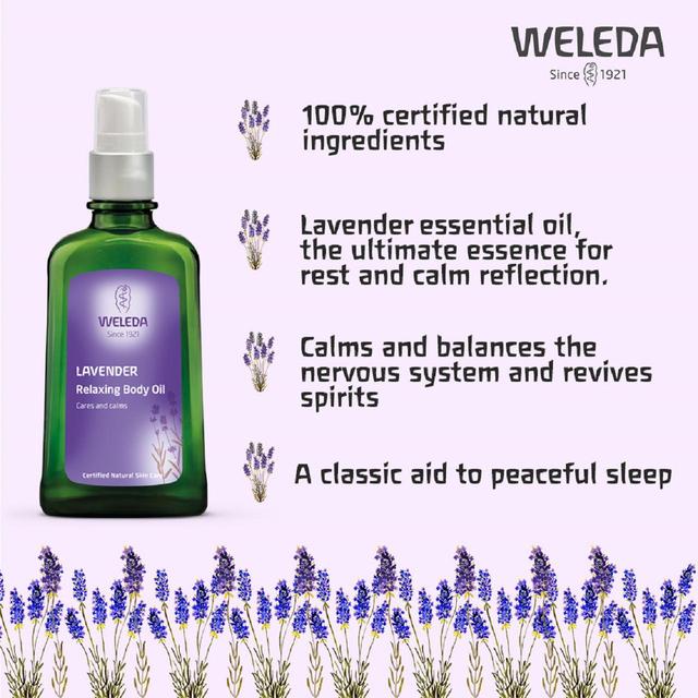 Weleda Natural Lavender Relaxing Body Oil Vegan 100ml GOODS M&S