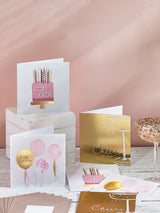 Pink Chic Birthday Greeting Cards 6 Pack 15x15cm