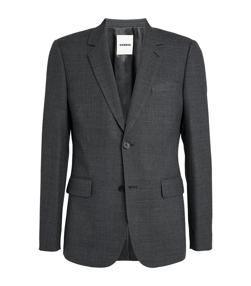 Regular Fit Virgin Wool Overcoat with Notched Lapels