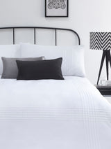 Serene White Amalfi Pin Tuck Duvet Cover and Pillowcase Set