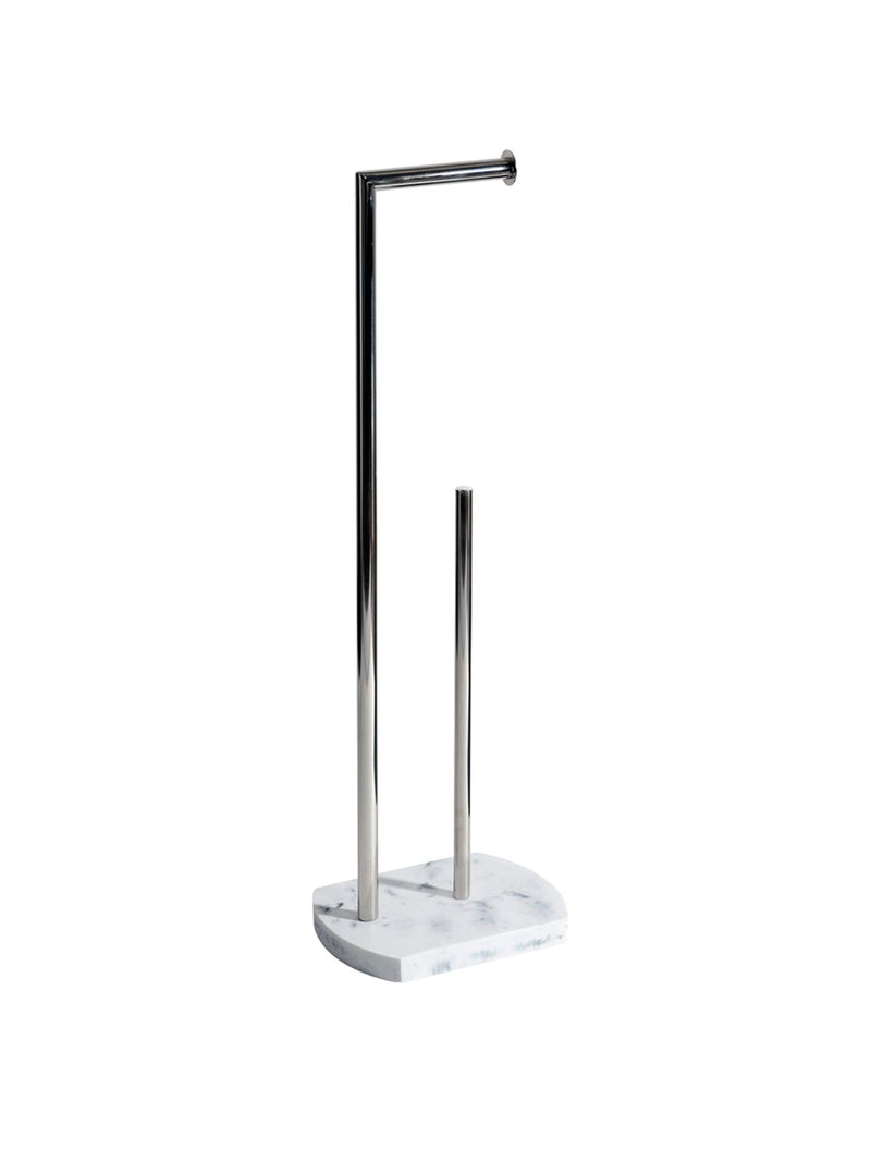 Showerdrape white Octavia toilet roll holder with spare storage, 73.5cm height (British brand)